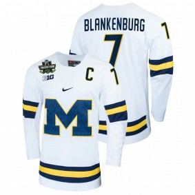 Nick Blankenburg Michigan Wolverines 2022 Frozen Four White NCAA Hockey Jersey #7