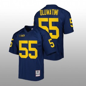 Michigan Wolverines Olusegun Oluwatimi #55 Mitchell Ness Jersey Navy Authentic Football