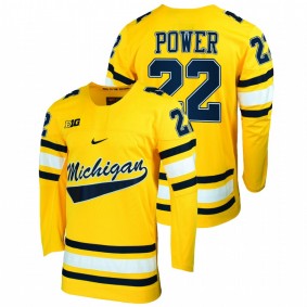 Owen Power Michigan Wolverines Maize Replica College Hockey Jersey