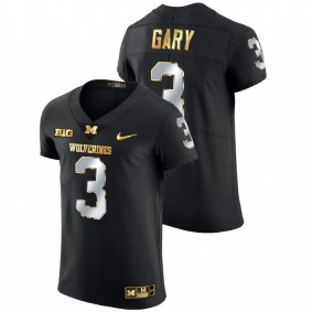 Michigan Wolverines Rashan Gary #3 NFL Alumni Jersey Black Golden Edition