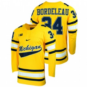 Thomas Bordeleau Michigan Wolverines Maize Replica College Hockey Jersey