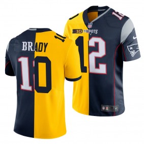 Michigan Wolverines Tom Brady 12 Maize Navy Return New England Beat Patriots Jersey Men