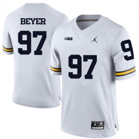 Michigan Wolverines #97 White Football Brennen Beyer Jersey