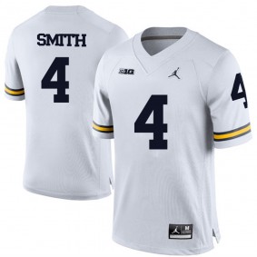 Michigan Wolverines #4 White Football De'Veon Smith Jersey