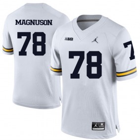 Michigan Wolverines #78 White Football Erik Magnuson Jersey