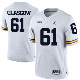 Michigan Wolverines #61 White Football Graham Glasgow Jersey