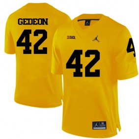 Michigan Wolverines #42 Yellow Football Ben Gedeon Jersey