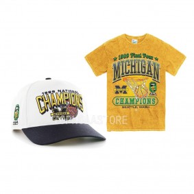 Michigan Wolverines Yellow White Vintage NCAA Chapms Set Arch Hitch Hatadjustable Unisex T-Shirt