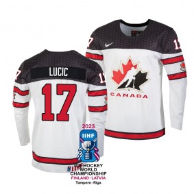 Canada Hockey Milan Lucic #17 White Home Jersey 2023 IIHF World Championship