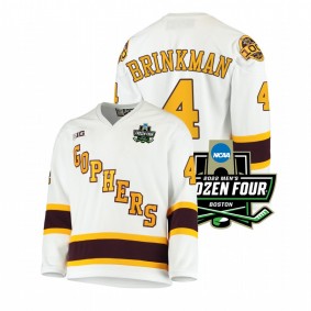 Ben Brinkman Minnesota Golden Gophers 2022 Frozen Four White Hockey Jersey #4