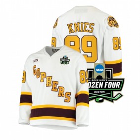 Matthew Knies Minnesota Golden Gophers 2022 Frozen Four White Hockey Jersey #89