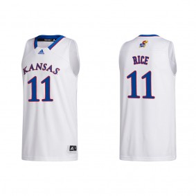 MJ Rice Kansas Jayhawks adidas College Basketball Jersey White