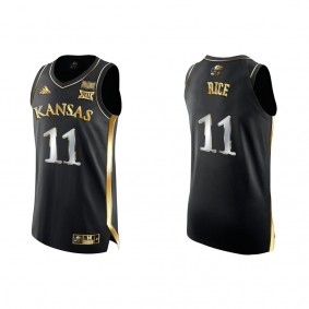 MJ Rice Kansas Jayhawks Golden Edition College Basketball Jersey Black