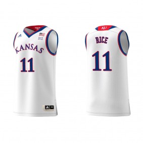 MJ Rice Kansas Jayhawks adidas Replica Swingman Team College Basketball Jersey White