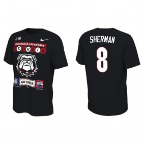 MJ Sherman Georgia Bulldogs Black College Football Playoff 2022 Peach Bowl Illustrated T-Shirt