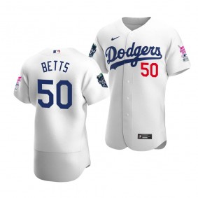 2023 MLB Home Run Derby Mookie Betts Los Angeles Dodgers Authentic White Jersey Men #50