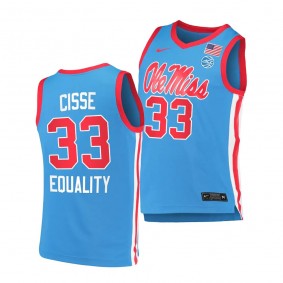 Ole Miss Rebels Moussa Cisse College Basketball uniform Blue #33 Jersey