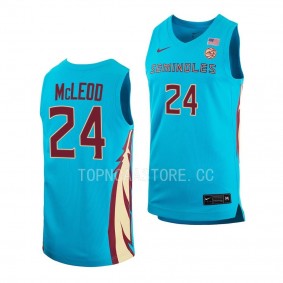 Naheem McLeod Florida State Seminoles #24 Turquoise Alternate Basketball Jersey 2022-23 Replica