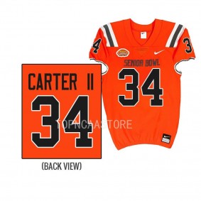 Andre Carter II 2023 Senior Bowl National team #34 Orange Jersey Army Black Knights Men's Uniform