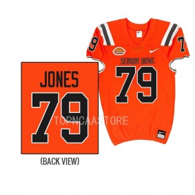 Dawand Jones 2023 Senior Bowl National team #79 Orange Jersey Ohio State Buckeyes Men's Uniform