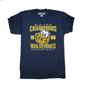 Navy Big Ten Champs 1986 NCAA Vintage Michigan Wolverines Men Shirt