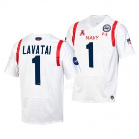 Navy Midshipmen 2022 Special Games Tai Lavatai #1 White Men's Replica Jersey