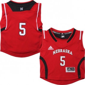 Male Nebraska Cornhuskers #5 Scarlet Basketball Jersey