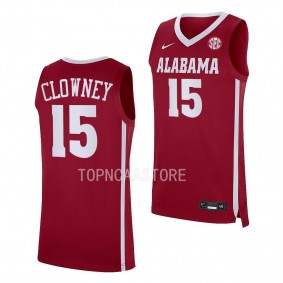 Noah Clowney Alabama Crimson Tide #15 Crimson College Basketball Jersey Replica