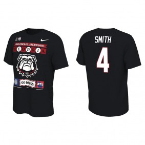 Nolan Smith Georgia Bulldogs Black College Football Playoff 2022 Peach Bowl Illustrated T-Shirt