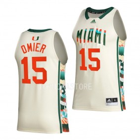 Norchad Omier Miami Hurricanes #15 White BHE basketball Jersey Honoring Black Excellence