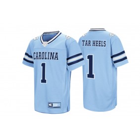 #1 North Carolina Tar Heels Carolina Blue Colosseum Hail Mary II Football Jersey