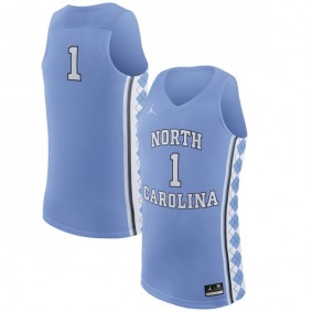 Male North Carolina Tar Heels #1 Light Blue Basketball Jersey