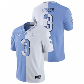 North Carolina Tar Heels Antoine Green #3 Game Jersey White Blue Split Edition