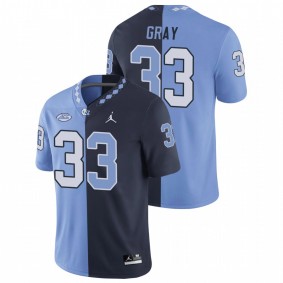 North Carolina Tar Heels Cedric Gray #33 Game Jersey Navy Blue Split Edition