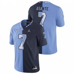 North Carolina Tar Heels Eugene Asante #7 Game Jersey Navy Blue Split Edition