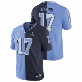 North Carolina Tar Heels Grayson Atkins #17 Game Jersey Navy Blue Split Edition