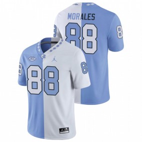 North Carolina Tar Heels Kamari Morales #88 Game Jersey White Blue Split Edition