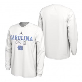 North Carolina Tar Heels Jordan Brand On Court Long Sleeve T-Shirt White