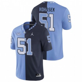 North Carolina Tar Heels Raymond Vohasek #51 Game Jersey Navy Blue Split Edition