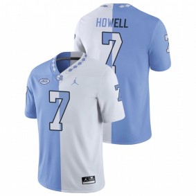 North Carolina Tar Heels Sam Howell #7 Game Jersey White Blue Split Edition