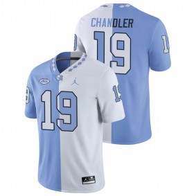 North Carolina Tar Heels Ty Chandler #19 Game Jersey White Blue Split Edition