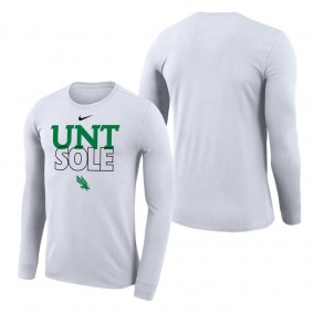 North Texas Mean Green On Court Bench Long Sleeve T-Shirt White