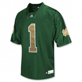 Male Notre Dame Fighting Irish #1 Louis Nix III Green Football Jersey