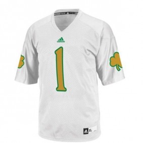 Male Notre Dame Fighting Irish #1 Louis Nix III White Football Jersey