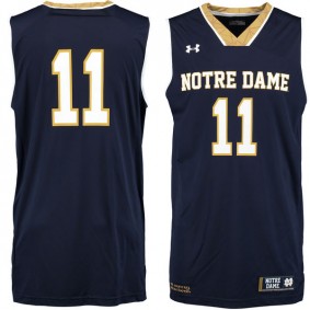 Male Notre Dame Fighting Irish #11 Navy Basketball Jersey