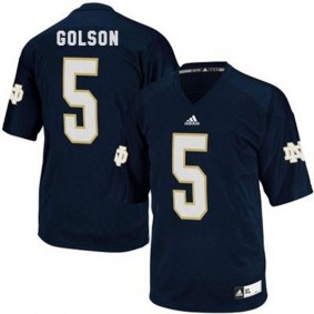 Male Notre Dame Fighting Irish #5 Everett Golson Blue Football Jersey