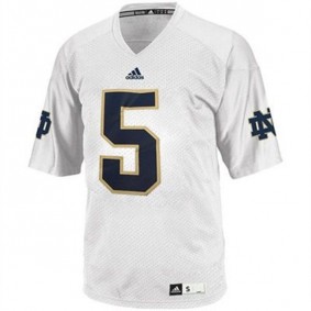 Male Notre Dame Fighting Irish #5 Manti Te'o White Football Jersey