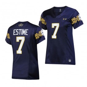 Audric Estime Notre Dame Fighting Irish 2023 Aer Lingus College Football Classic Jersey Women Navy #7 Replica Female Uniform