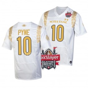 Drew Pyne Notre Dame Fighting Irish 2022 Gator Bowl White Shamrock Series Jersey