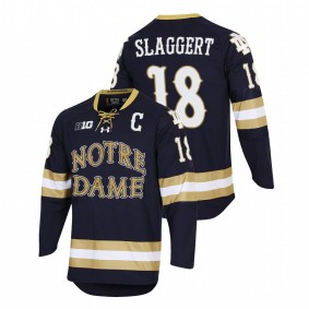 Graham Slaggert Notre Dame Fighting Irish 2022 NCAA Regional Finals Navy Hockey Jersey #18